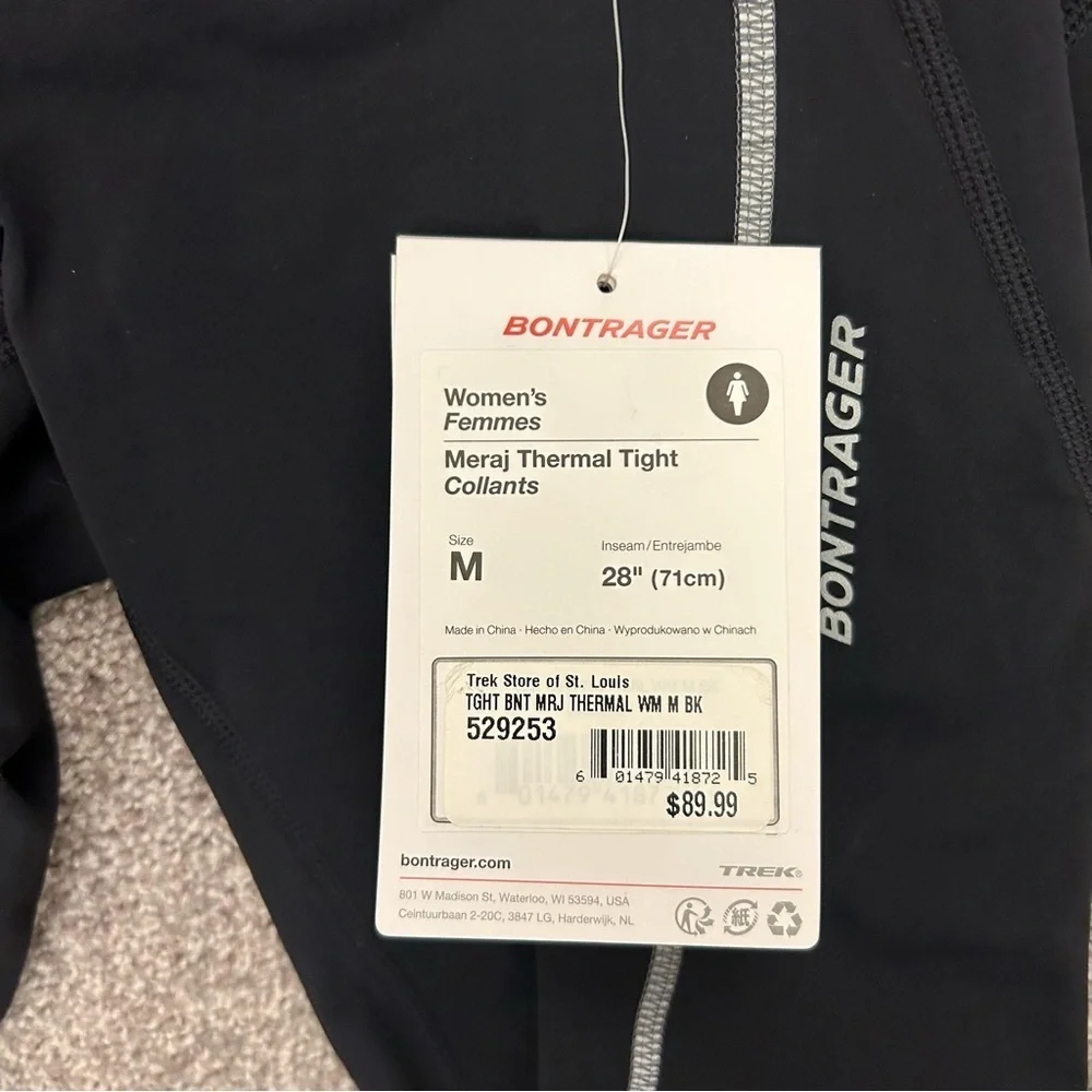 Bontrager Meraj Women's Unpadded Thermal Cycling Tight Fitted Size M - NWT $89